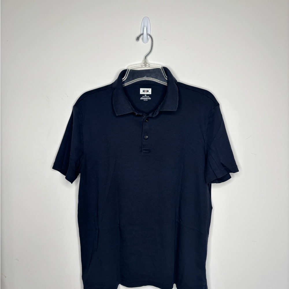 M1 Joseph Abboud Dark Blue Polo Shirt‎ Short Sleeve Modern Fit Casual Medium